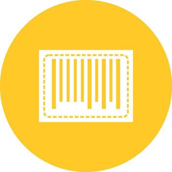 icono de fondo de círculo de código de barras de corte vector