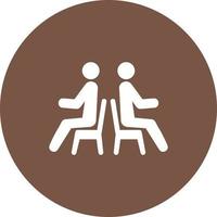 People Sitting Circle Background Icon vector