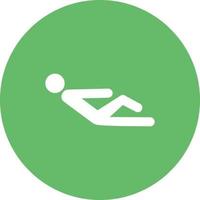 Sitting and Stretching Circle Background Icon vector