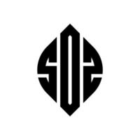 SDZ circle letter logo design with circle and ellipse shape. SDZ ellipse letters with typographic style. The three initials form a circle logo. SDZ Circle Emblem Abstract Monogram Letter Mark Vector. vector