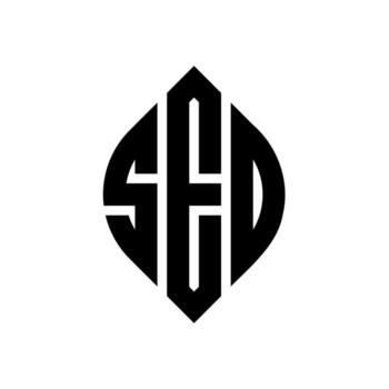 SED circle letter logo design with circle and ellipse shape. SED ellipse letters with typographic style. The three initials form a circle logo. SED Circle Emblem Abstract Monogram Letter Mark Vector. vector