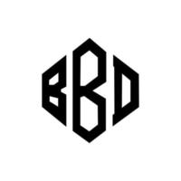 diseño de logotipo de letra bbd con forma de polígono. diseño de logotipo en forma de cubo y polígono bbd. bbd hexágono vector logo plantilla colores blanco y negro. monograma bbd, logotipo comercial y inmobiliario.