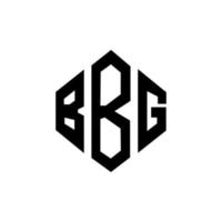 BBG letter logo design with polygon shape. BBG polygon and cube shape logo design. BBG hexagon vector logo template white and black colors. BBG monogram, business and real estate logo.
