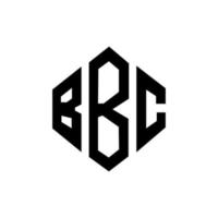 diseño de logotipo de letra bbc con forma de polígono. diseño de logotipo de forma de cubo y polígono bbc. bbc hexágono vector logo plantilla colores blanco y negro. Monograma de la bbc, logo comercial y de bienes raíces.