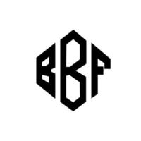 diseño de logotipo de letra bbf con forma de polígono. Diseño de logotipo en forma de cubo y polígono bbf. bbf hexágono vector logo plantilla colores blanco y negro. Monograma bbf, logotipo comercial y inmobiliario.