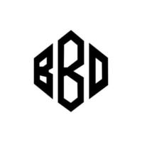 diseño de logotipo de letra bbo con forma de polígono. diseño de logotipo de forma de cubo y polígono bbo. bbo hexágono vector logo plantilla colores blanco y negro. monograma bbo, logotipo empresarial y inmobiliario.