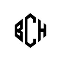 diseño de logotipo de letra bch con forma de polígono. bch polígono y diseño de logotipo en forma de cubo. bch hexágono vector logo plantilla colores blanco y negro. monograma bch, logotipo empresarial y inmobiliario.