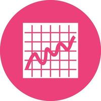 Bell Curve on Graph Circle Background Icon vector