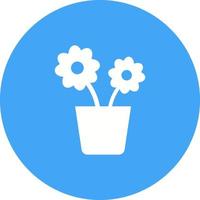 Flower Pot Circle Background Icon vector