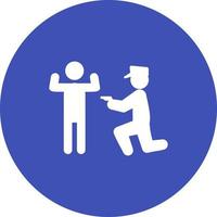 Police Arresting Man Circle Background Icon vector