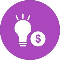 Convert Idea into Money Circle Background Icon vector