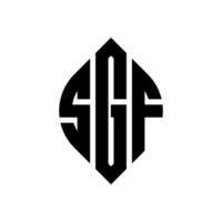 SGF circle letter logo design with circle and ellipse shape. SGF ellipse letters with typographic style. The three initials form a circle logo. SGF Circle Emblem Abstract Monogram Letter Mark Vector. vector