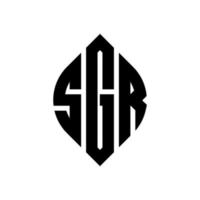 SGR circle letter logo design with circle and ellipse shape. SGR ellipse letters with typographic style. The three initials form a circle logo. SGR Circle Emblem Abstract Monogram Letter Mark Vector. vector