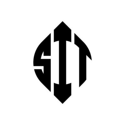SIT circle letter logo design with circle and ellipse shape. SIT ellipse letters with typographic style. The three initials form a circle logo. SIT Circle Emblem Abstract Monogram Letter Mark Vector.