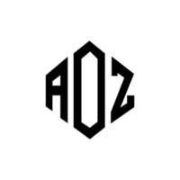 AOZ letter logo design with polygon shape. AOZ polygon and cube shape logo design. AOZ hexagon vector logo template white and black colors. AOZ monogram, business and real estate logo.