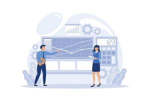 Cost optimization concept. Idea of financial and marketing strategy. Cost and income balance. Spending and cost reduction, while maximizing business value. Isolated flat illustration vector