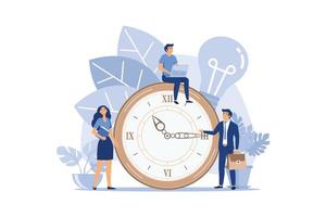 alarm clock rings on white background, concept of work time management, quick reaction awakening vector. flat design modern illustration vector
