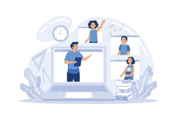 Literature school subject online education platform. Webinar, course and online lesson. Idea of education and knowledge. Study ancient writer and modern novel.