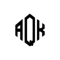 AQK letter logo design with polygon shape. AQK polygon and cube shape logo design. AQK hexagon vector logo template white and black colors. AQK monogram, business and real estate logo.