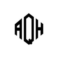 AQH letter logo design with polygon shape. AQH polygon and cube shape logo design. AQH hexagon vector logo template white and black colors. AQH monogram, business and real estate logo.