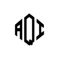 AQI letter logo design with polygon shape. AQI polygon and cube shape logo design. AQI hexagon vector logo template white and black colors. AQI monogram, business and real estate logo.