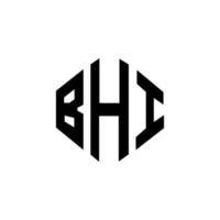 diseño de logotipo de letra bhi con forma de polígono. bhi polígono y diseño de logotipo en forma de cubo. bhi hexágono vector logo plantilla colores blanco y negro. monograma bhi, logotipo empresarial y inmobiliario.