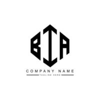 BIA letter logo design with polygon shape. BIA polygon and cube shape logo design. BIA hexagon vector logo template white and black colors. BIA monogram, business and real estate logo.