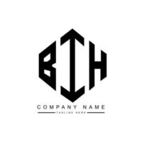 BIH letter logo design with polygon shape. BIH polygon and cube shape logo design. BIH hexagon vector logo template white and black colors. BIH monogram, business and real estate logo.