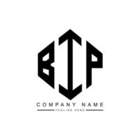 BIP letter logo design with polygon shape. BIP polygon and cube shape logo design. BIP hexagon vector logo template white and black colors. BIP monogram, business and real estate logo.