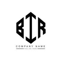 BIR letter logo design with polygon shape. BIR polygon and cube shape logo design. BIR hexagon vector logo template white and black colors. BIR monogram, business and real estate logo.