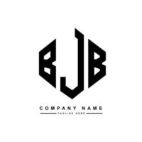 BJB letter logo design with polygon shape. BJB polygon and cube shape logo design. BJB hexagon vector logo template white and black colors. BJB monogram, business and real estate logo.