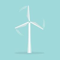 Wind turbine icon. Flat design style. Windmill silhouette. Simple icon. Modern flat icon in stylish colors. Web site page and mobile app design element. vector