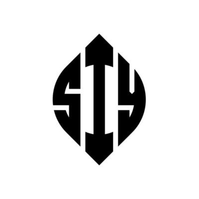 SIY circle letter logo design with circle and ellipse shape. SIY ellipse letters with typographic style. The three initials form a circle logo. SIY Circle Emblem Abstract Monogram Letter Mark Vector.
