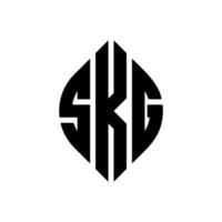 diseño de logotipo de letra de círculo skg con forma de círculo y elipse. letras de elipse skg con estilo tipográfico. las tres iniciales forman un logo circular. skg círculo emblema resumen monograma letra marca vector. vector