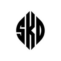 SKO circle letter logo design with circle and ellipse shape. SKO ellipse letters with typographic style. The three initials form a circle logo. SKO Circle Emblem Abstract Monogram Letter Mark Vector. vector