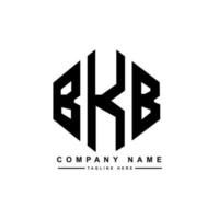 BKB letter logo design with polygon shape. BKB polygon and cube shape logo design. BKB hexagon vector logo template white and black colors. BKB monogram, business and real estate logo.