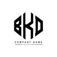 BKD letter logo design with polygon shape. BKD polygon and cube shape logo design. BKD hexagon vector logo template white and black colors. BKD monogram, business and real estate logo.