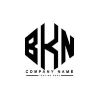 diseño de logotipo de letra bkn con forma de polígono. diseño de logotipo en forma de cubo y polígono bkn. bkn hexágono vector logo plantilla colores blanco y negro. Monograma bkn, logotipo comercial e inmobiliario.