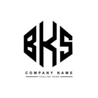 BKS letter logo design with polygon shape. BKS polygon and cube shape logo design. BKS hexagon vector logo template white and black colors. BKS monogram, business and real estate logo.