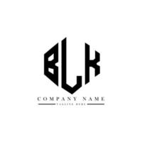 BLK letter logo design with polygon shape. BLK polygon and cube shape logo design. BLK hexagon vector logo template white and black colors. BLK monogram, business and real estate logo.