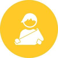 Using Towel Circle Background Icon vector