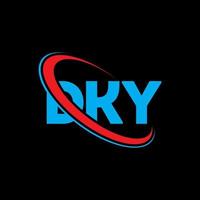 logotipo de dky. carta dky. diseño del logotipo de la letra dky. Logotipo de iniciales dky vinculado con círculo y logotipo de monograma en mayúsculas. tipografía dky para tecnología, negocios y marca inmobiliaria. vector