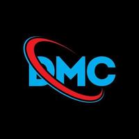 logotipo de dmc. carta dmc. diseño del logotipo de la letra dmc. logotipo de las iniciales dmc vinculado con el círculo y el logotipo del monograma en mayúsculas. tipografía dmc para tecnología, negocios y marca inmobiliaria. vector