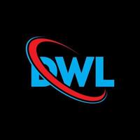 logotipo de dwl carta dwl. diseño de logotipo de letra dwl. logotipo de iniciales dwl vinculado con círculo y logotipo de monograma en mayúsculas. tipografía dwl para tecnología, negocios y marca inmobiliaria. vector