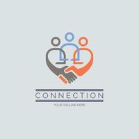 people team work connection logo design template for brand or company and other vector