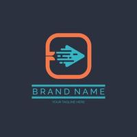 modern play button triangle logo template design for brand or company and other vector