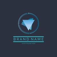 Modern triangle layers logo template design vector for brand or company and other