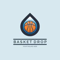 plantilla de diseño de logotipo de gota de baloncesto para marca o empresa y otros vector