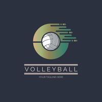 plantilla de diseño de logotipo de volley ball letter o para marca o empresa y otros