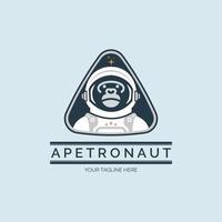 astronot ape monkey space logo design template for brand or company and other vector